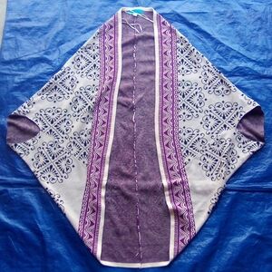 Francesca's Buttons Cardigan Purple and Cream Patterned Kimono